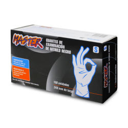 GUANTE MASTER EXAMINACION NITRILO NEGRO S X 100 10