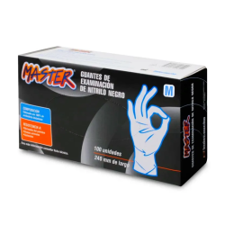 GUANTE MASTER EXAMINACION NITRILO NEGRO M X 100 X10